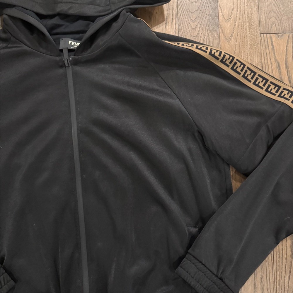 Fendi Black Windbreaker with Tan Accents